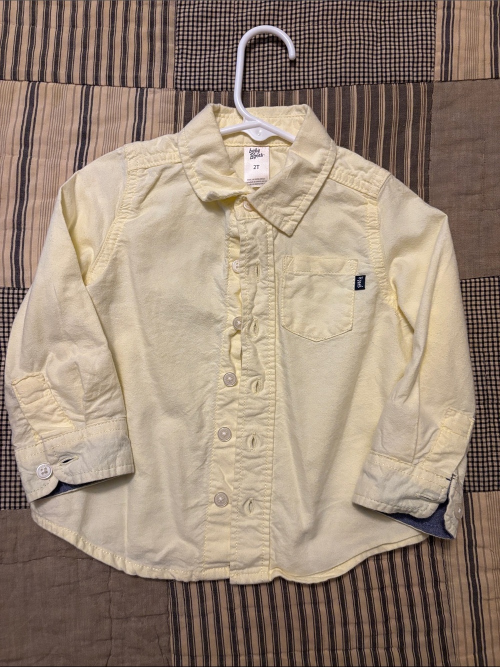 OshKosh B'gosh Pale Yellow Button-Front Toddler Shirt
